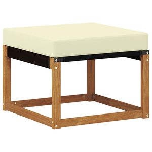 vidaXL Pouf d'Ext&eacute;rieur Bois d'acacia massif et tissu Textil&egrave;ne