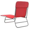 vidaXL Chaises longues pliables lot de 2 rouge textil&egrave;ne et acier
