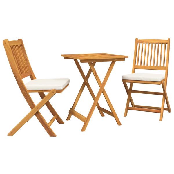vidaXL Ensemble bistro de jardin 3 pcs Marron Bois d'Acacia Massif
