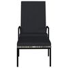 vidaXL Chaise longue avec repose-pied Résine tressée Gris