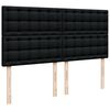 vidaXL Sommier &agrave; lattes de lit avec matelas Noir 200x200 cm Tissu