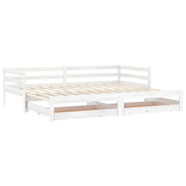 vidaXL Lit coulissant sans matelas 2x(90x200) cm blanc