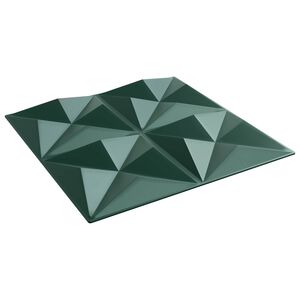 vidaXL Panneaux muraux 12 pc 50 x 50 cm Vert Origami Mousse XPS
