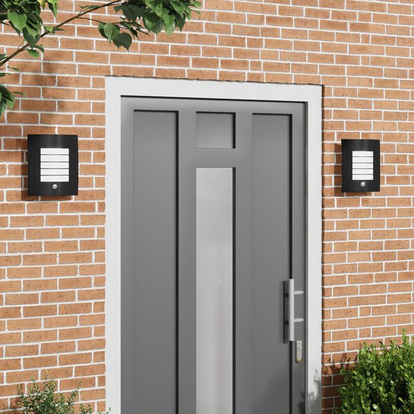 vidaXL Appliques murales extérieures 2 pcs Noir 23,5 x 10,5 x 26 cm