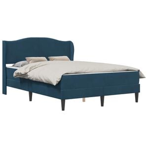 vidaXL Cadre de lit avec t&ecirc;te de lit Bleu 140 x 200 cm Velours