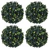 vidaXL Boules de buis artificielles avec lumi&egrave;res LED 4 pcs vert 12 cm