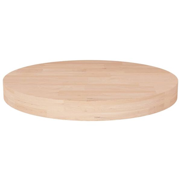 vidaXL Dessus de table rond &Oslash;30x4 cm Bois de ch&ecirc;ne massif non trait&eacute;