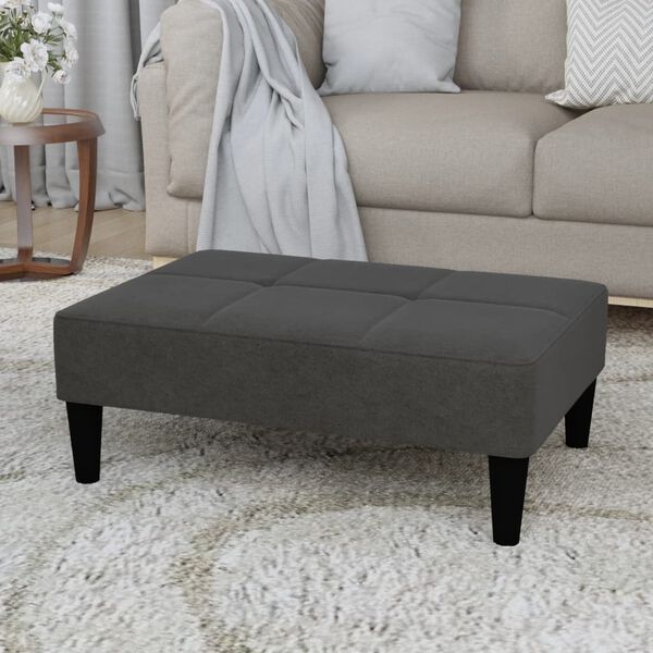 vidaXL Tabouret Gris fonc&eacute; Tissu en microfibre