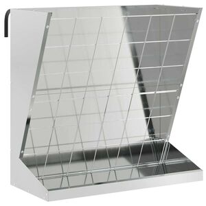 vidaXL Distributeur de Foin Argent 71 x 33 x 70 cm Acier galvanis&eacute;