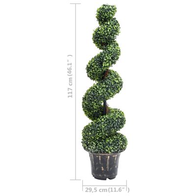 vidaXL Plante de buis artificiel en spirale avec pot Vert 117 cm