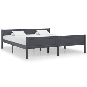 vidaXL Cadre de lit sans matelas bois massif de pin gris 180x200 cm