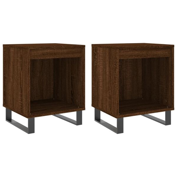 vidaXL Tables de chevet 2 pcs ch&ecirc;ne marron 40x35x50 cm bois ing&eacute;nierie