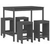 vidaXL Ensemble de bar de jardin 5 pcs gris bois de pin massif