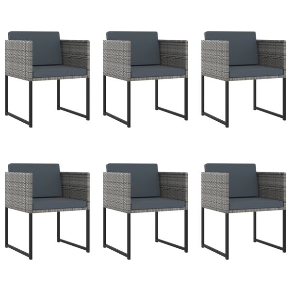 vidaXL Ensemble à manger de jardin coussins 11 pcs Résine tressée Gris