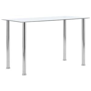 vidaXL Table &agrave; manger Transparent 120x60x75 cm Verre tremp&eacute;
