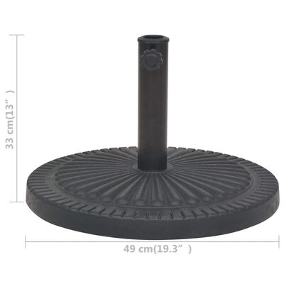 vidaXL Socle de parasol Résine Rond Noir 14 kg
