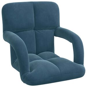 vidaXL Fauteuil de sol Bleu 58 x 62 x 58 cm Velours