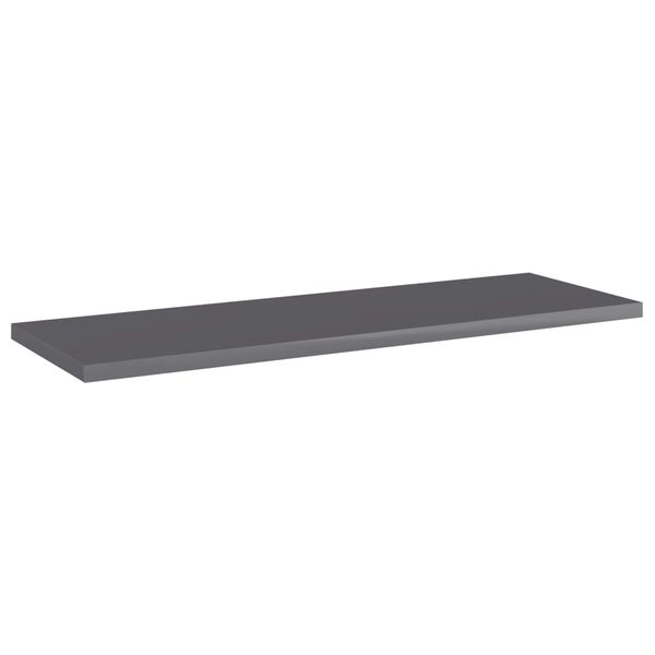 vidaXL Panneaux biblioth&egrave;que 4 pcs Gris brillant 60x20x1,5cm Agglom&eacute;r&eacute;