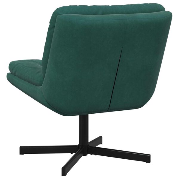 vidaXL Fauteuil relaxant pivotant Vert fonc&eacute; 63 x 75 x 76 cm Velours