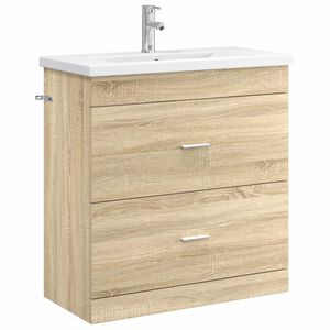 vidaXL Ensemble de mobilier de salle de bain Ch&ecirc;ne Sonoma