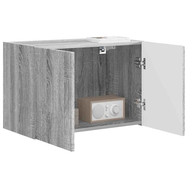 vidaXL Meuble TV mural Gris Sonoma 59,5 x 31 x 40 cm Bois d'ing&eacute;nierie