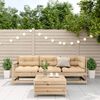 vidaXL Salon de jardin 4 pcs avec coussins Bois de pin massif