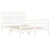 vidaXL Cadre de lit sans matelas blanc 140x190 cm bois massif