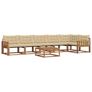 vidaXL Ensemble de canap&eacute;s d'ext&eacute;rieur 7 pcs Naturel et Beige