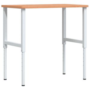 vidaXL &Eacute;tabli 100x60x(71,5-98) cm bois massif de h&ecirc;tre rectangulaire