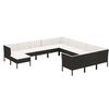 vidaXL Salon de jardin 12 pcs avec coussins r&eacute;sine tress&eacute;e noir