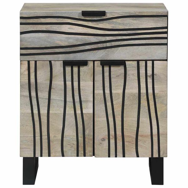 vidaXL Cabinet de chevet avec tiroir Blanc et Noir 50 x 33 x 60 cm