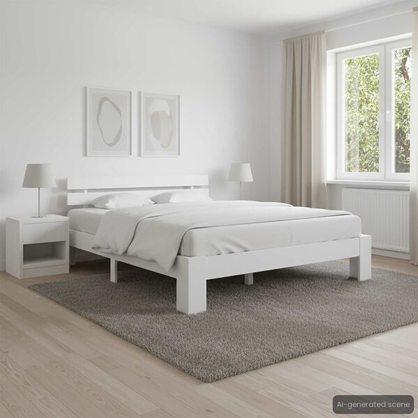 vidaXL Cadre de lit sans matelas blanc 160x200 cm bois de pin massif