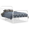 vidaXL Cadre de lit m&eacute;tal sans matelas et pied de lit blanc 107x203 cm