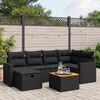 vidaXL Salon de jardin 7 pcs avec coussins noir résine tressée