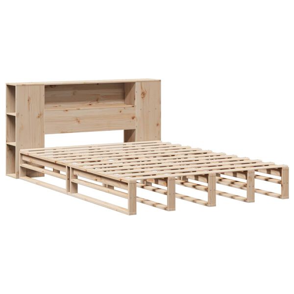 vidaXL Lit biblioth&egrave;que sans matelas 140x200 cm bois massif