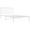 vidaXL Cadre de lit métal sans matelas et tête de lit blanc 107x203 cm