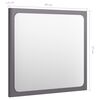 vidaXL Miroir de salle de bain Gris brillant 40x1,5x37 cm Agglom&eacute;r&eacute;