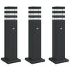 vidaXL Lampadaires d'ext&eacute;rieur avec capteur 3 pcs noir 50 cm aluminium