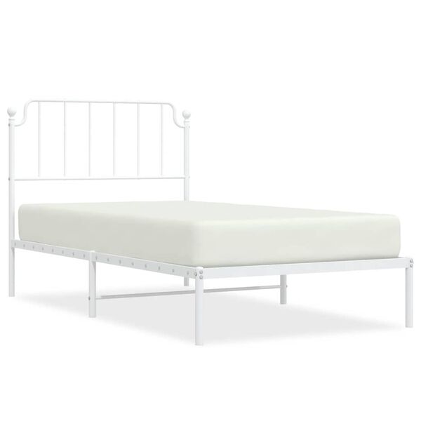 vidaXL Cadre de lit métal sans matelas et tête de lit blanc 100x190 cm