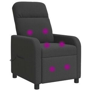 vidaXL Fauteuil de massage inclinable Gris fonc&eacute; Boucl&eacute;