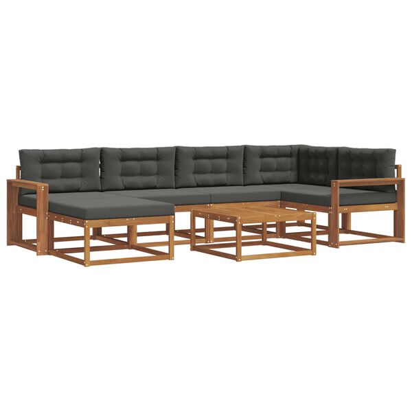 vidaXL Ensemble de canap&eacute;s d'ext&eacute;rieur 7 pcs Naturel et Anthracite