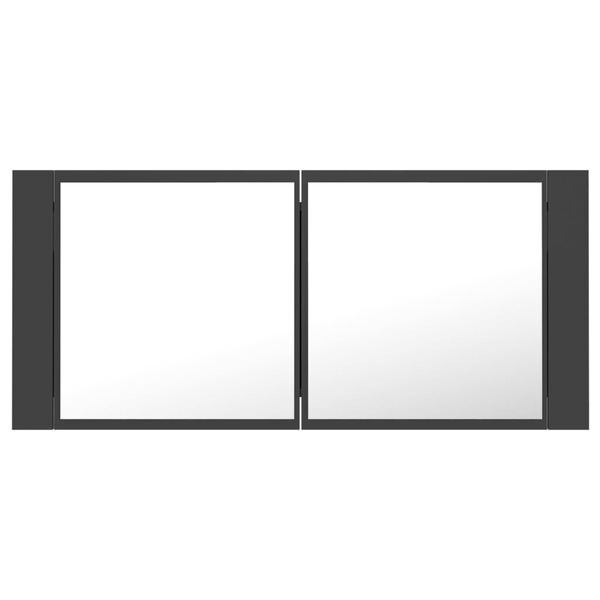 vidaXL Armoire de salle de bain &agrave; miroir LED Gris 100x12x45 Acrylique