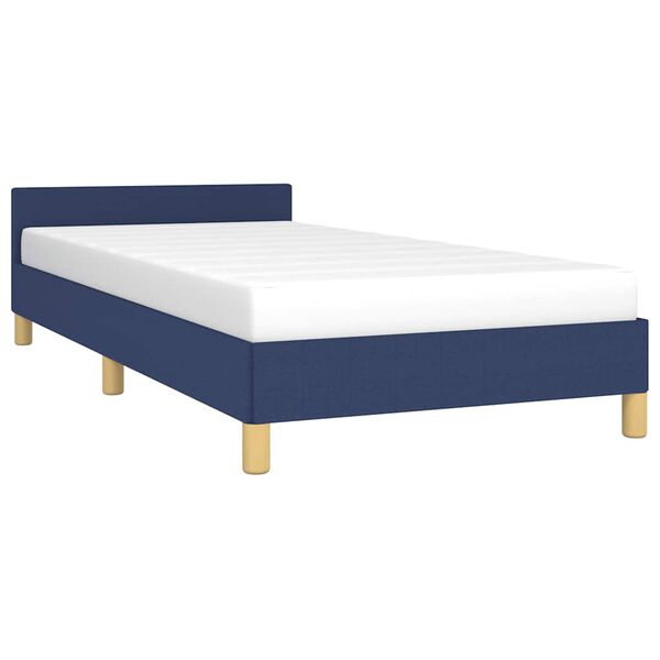 vidaXL Cadre de lit avec tête de lit sans matelas bleu 80x200 cm tissu