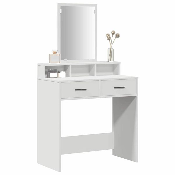 vidaXL Table de Toilette Blanc 79 x 41 x 140 cm Bois d'ing&eacute;nierie