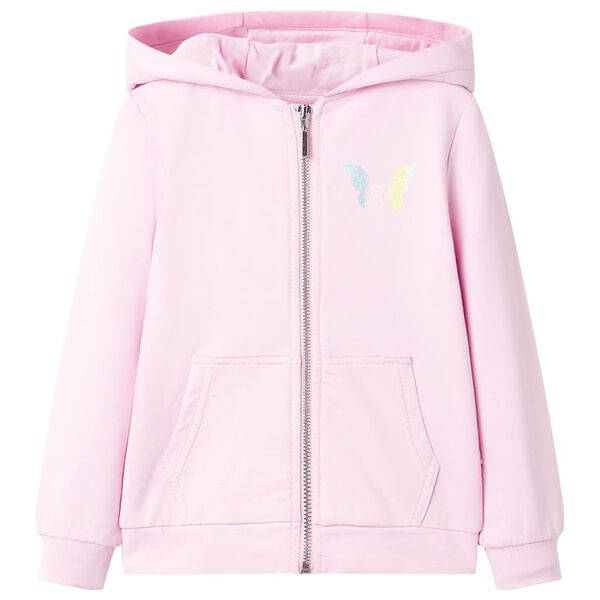 Sweat à capuche pour enfants rose clair 128