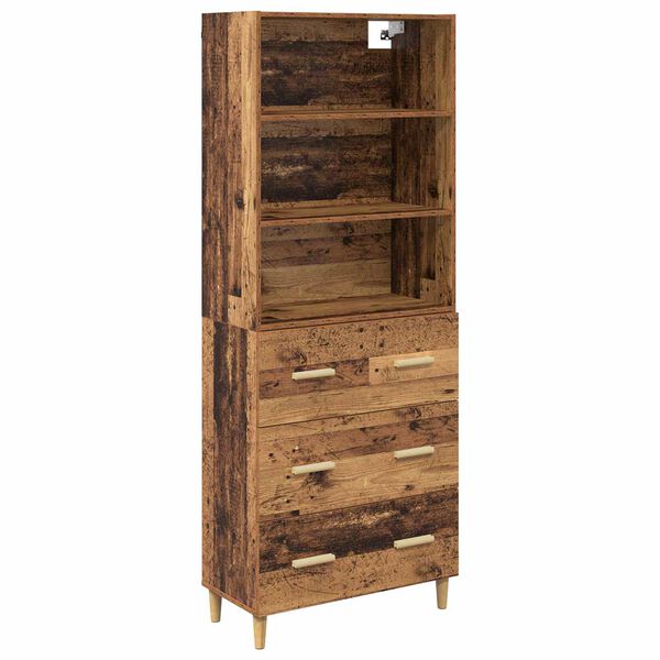vidaXL Haut Armoire Bois Ancien 69,5 x 32,5 x 180 cm Bois d'ing&eacute;nierie