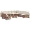 vidaXL Ensemble de canap&eacute; de jardin 12 pc Beige polyrotin