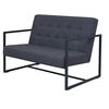 vidaXL Sofa &agrave; 2 places avec accoudoirs acier et tissu gris fonc&eacute;