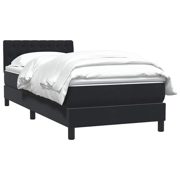vidaXL Sommier &agrave; lattes de lit avec matelas noir 80x210 cm velours