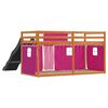 vidaXL Lit superposé sans matelas avec toboggan et rideaux 80x200 cm